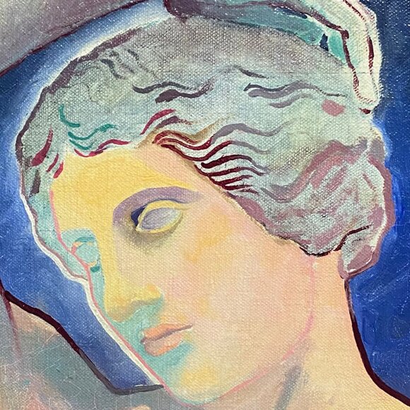 "Avatar"- Female- 12"x12" Signed Original Painting by MARK MUTCHNIK 1987 - Picture 2 of 9